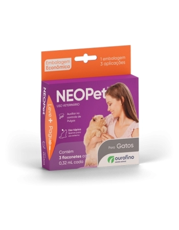 Antipulgas e Carrapatos Neopet 0,32 mL Até 8Kg 3 Pipetas - Ourofino