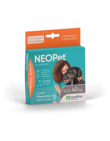 Antipulgas e Carrapatos Neopet 4,02 mL Acima de 40Kg 3 Pipetas - Ourofino